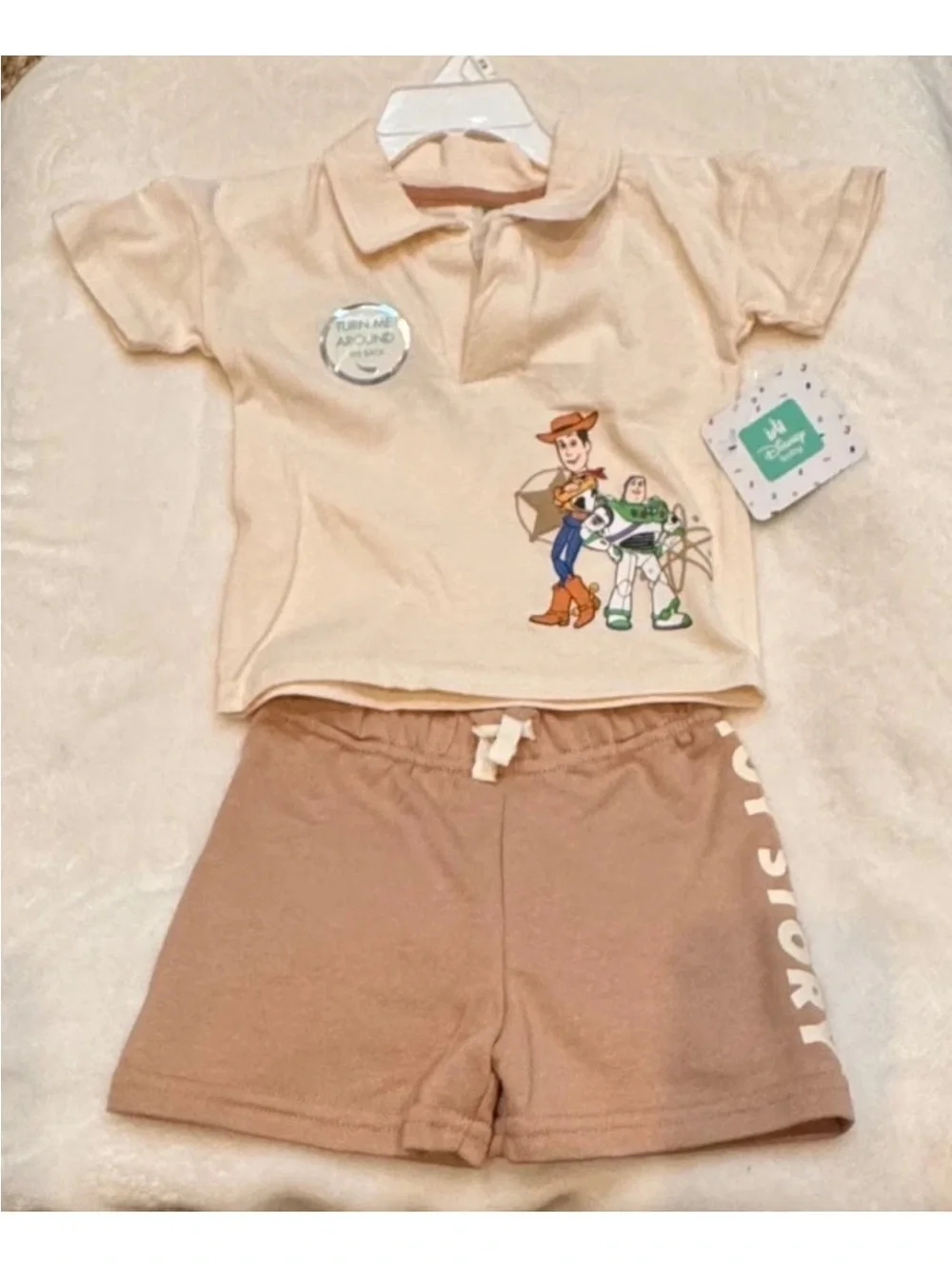 Disney Baby Toy Story infant Collared 2 Piece Shorts Set  *NO HANGER*